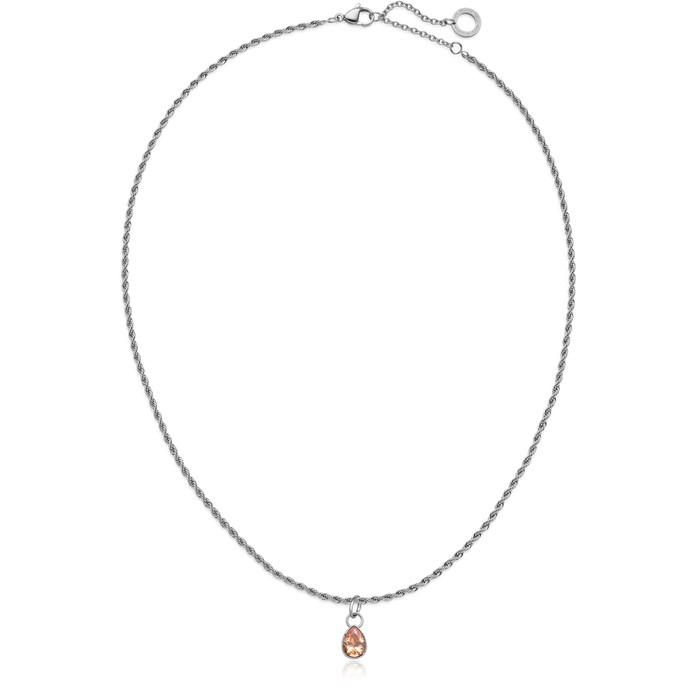 Peach Stone Charm Silber