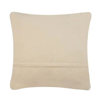 Peking Handicraft beige quail wool hooked cushion 16x16, perfect farmhouse pillow decor; product on white background.
