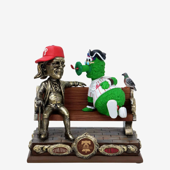 Phillie Phanatic & Ben Franklin Philadelphia Phillies Park Bench Dual MLB Bobblehead