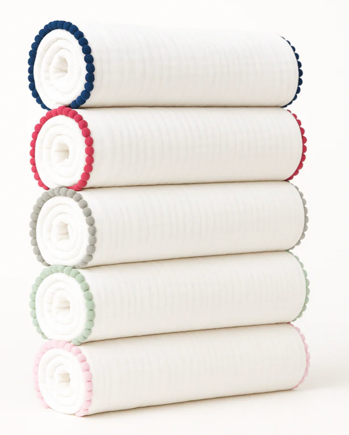 Pompom Swaddle Baby Blanket