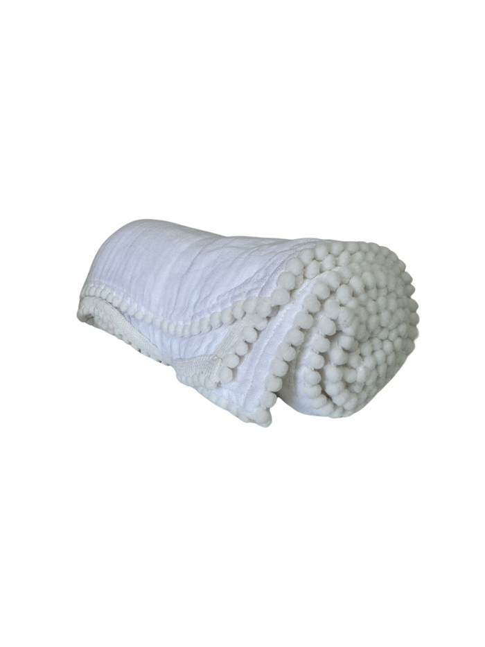 Pompom Swaddle Baby Blanket