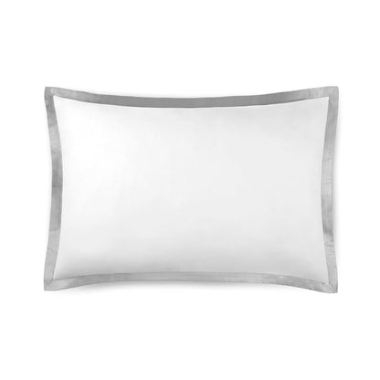 Prado-CoolGrey-Sham pillowcase on a white background