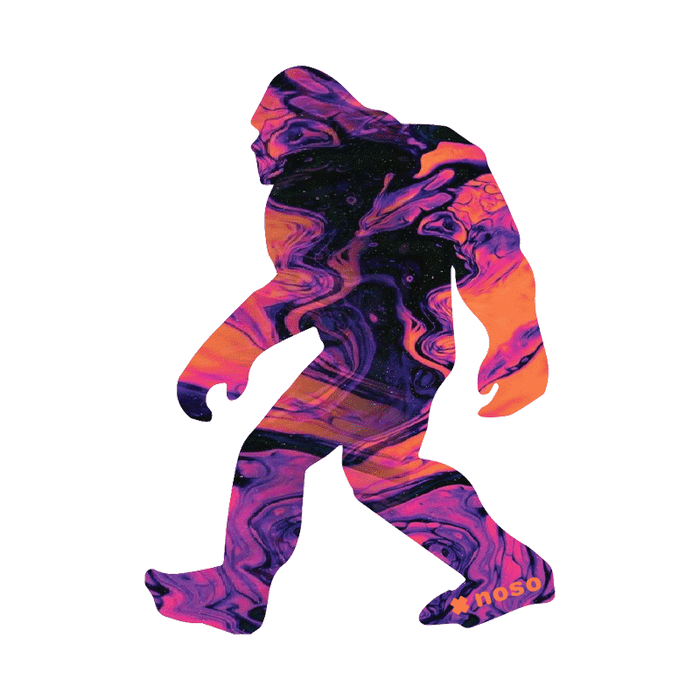 Forager Provisions LTD NoSo repair patch featuring a psychedelic tie-dye Sasquatch design on brushed polyester.