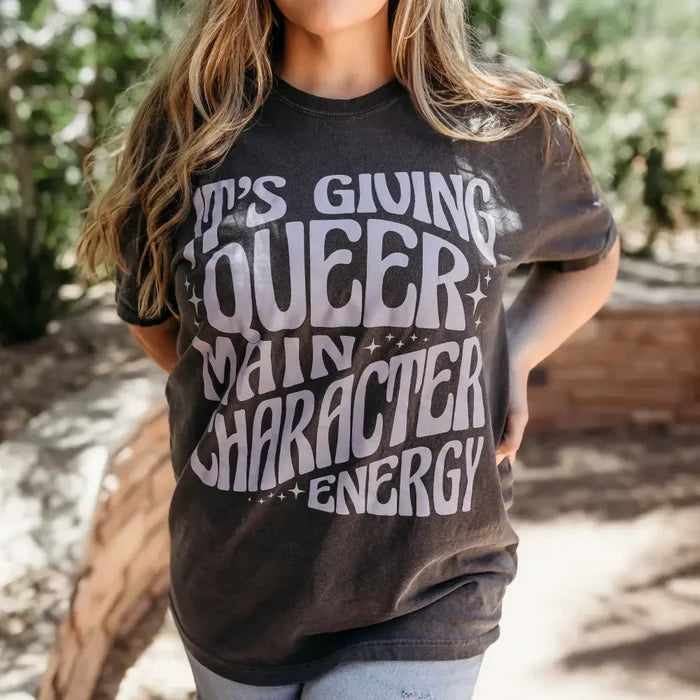 Queer Main Character Energy Heavy Weight Tee Shirt