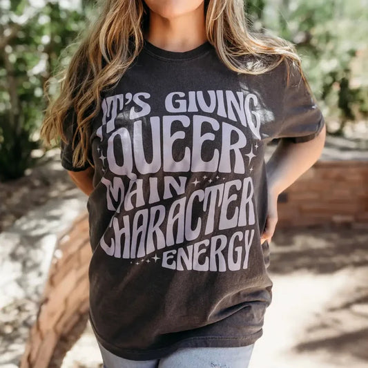 Queer Main Character Energy Heavy Weight Tee Shirt