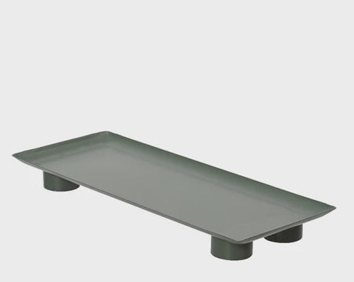 Raised Rectangular Candle Plate  - Sage Green