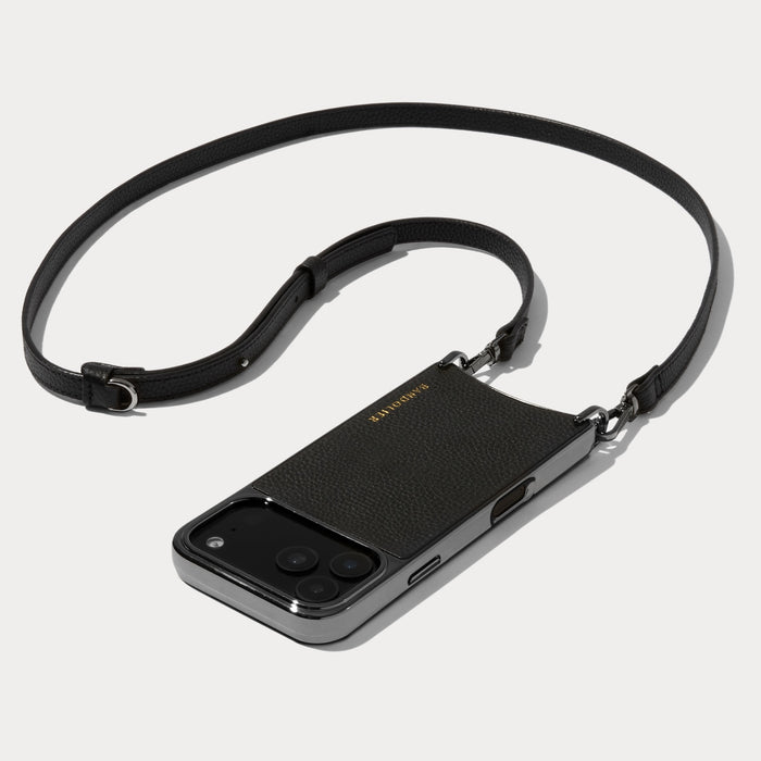 Rayna Chrome Crossbody Phone Case - Black/Pewter
