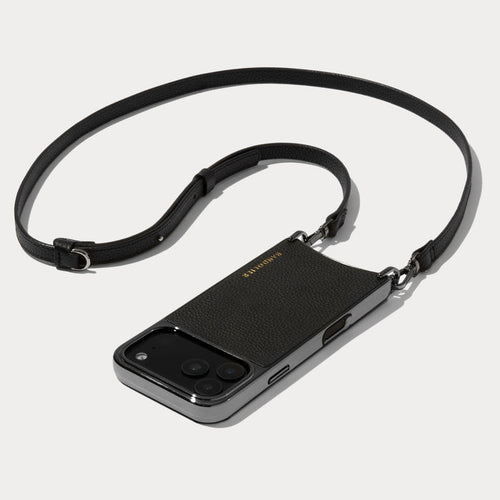 Rayna Chrome Crossbody Phone Case - Black/Pewter