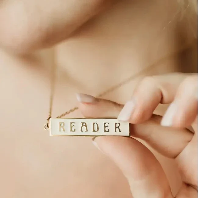 Reader Enamel Pendant Necklace jewelry