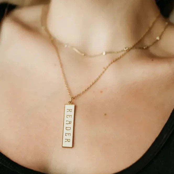 Reader Enamel Pendant Necklace jewelry