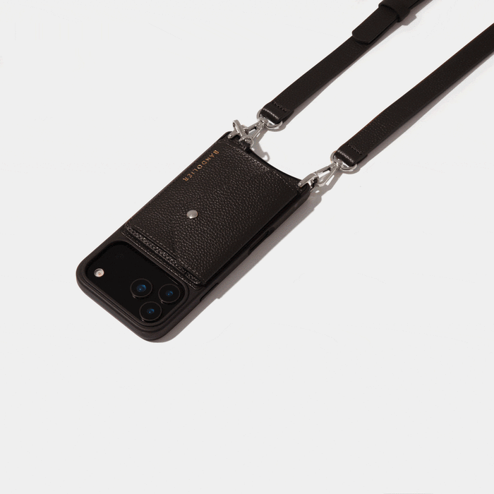Remi Magnet Wallet Crossbody Phone Case - Black/Silver