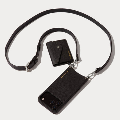Remi Magnet Wallet Crossbody Phone Case - Black/Silver