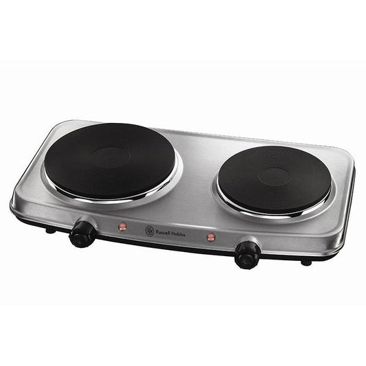 Russell Hobbs 2 Zone Electric Mini Hob - Stainless Steel | 15199 from DID Electrical - guaranteed Irish, guaranteed quality service. (6890750902460)