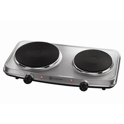 Russell Hobbs 2 Zone Electric Mini Hob - Stainless Steel | 15199 from DID Electrical - guaranteed Irish, guaranteed quality service. (6890750902460)