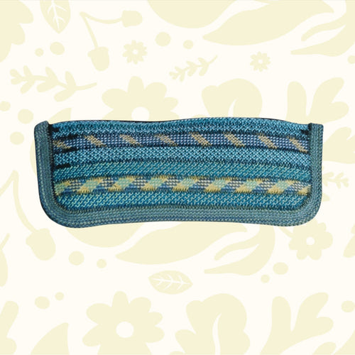 Forager Provisions LTD Scavenger large zip pouch in Water colourway, made from reclaimed blue and teal climbing rope.