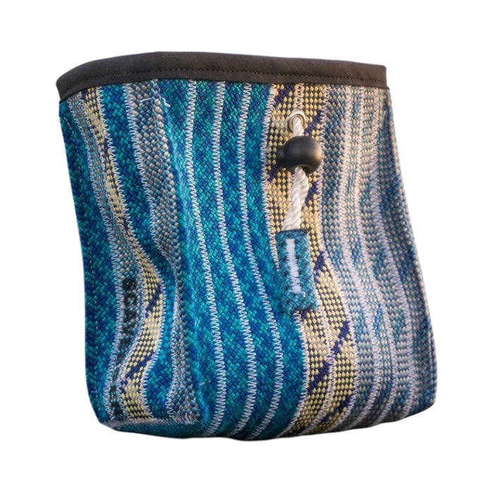 Forager Provisions LTD Scavenger Vert chalk bag in Water colourway, handcrafted from blue and teal retired climbing rope.