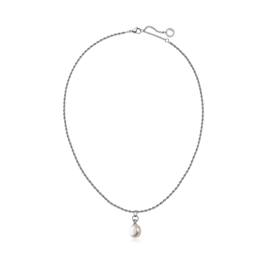Set Solid Pearl Charm und Halskette Silber
