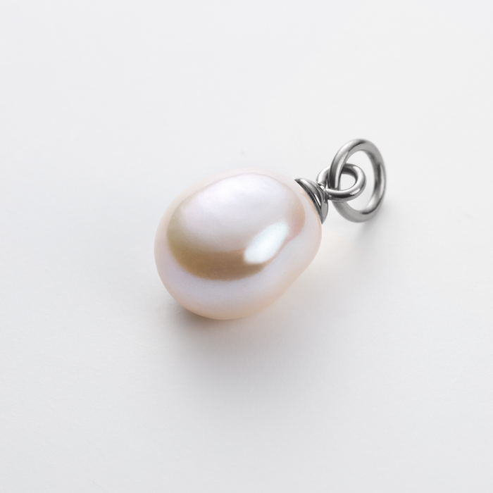 Set Solid Pearl Charm und Halskette Silber