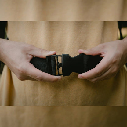 Forager Provisions LTD Seven Peaks fanny pack featuring a durable black adjustable strap with a secure side-release buckle