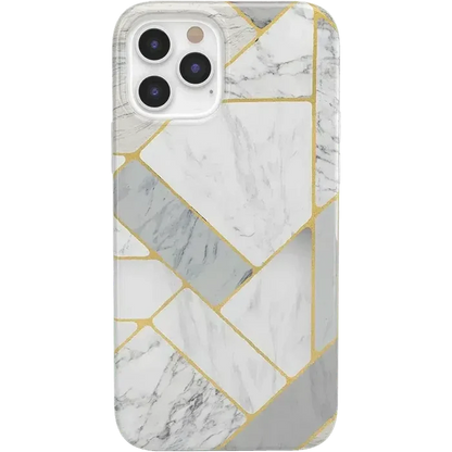 Sharp Lines | Geo White and Gold Marble Case iPhone Case get.casely Classic iPhone 12 Pro