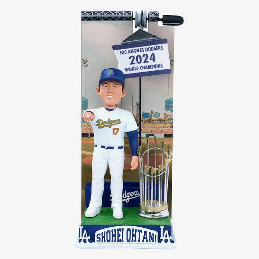 Shohei Ohtani Los Angeles Dodgers 2024 World Series Champions Raise Banner Gold Jersey MLB Bobblehead