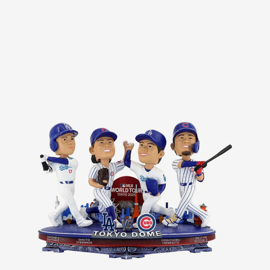 Shohei Ohtani, Shota Imanaga, Yoshinobu Yamamoto & Seiya Suzuki Chicago Cubs & Los Angeles Dodgers 2025 Tokyo Series Mini Bobblehead Scene MLB Bobblehead