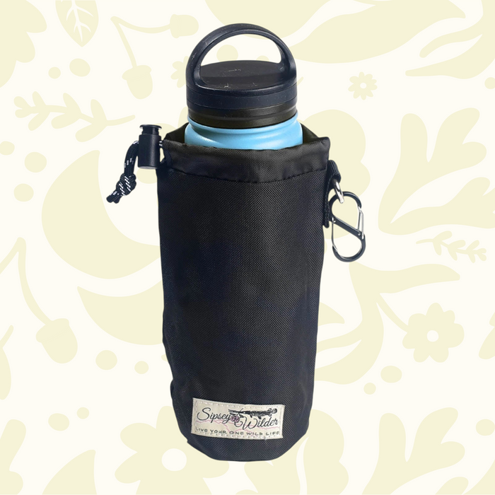 Forager Provisions LTD Sipsey Wilder black water bottle holder with adjustable strap and carabiner