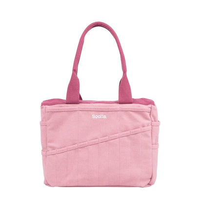 Soolla Studio Pottery Artist Bag in Desert Rose Pink offers chic studio organization and side pockets for pottery tools.