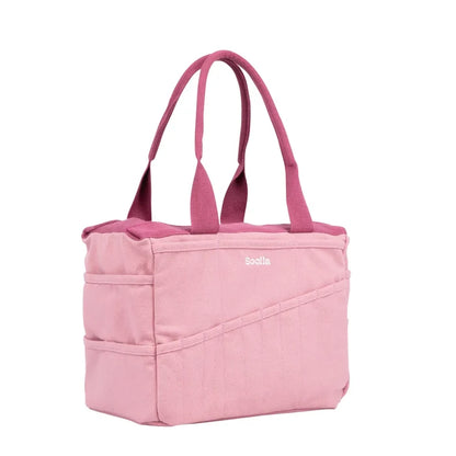 Desert Rose Pink Soolla Studio Pottery Artist Bag with double handles, side pockets—ideal for studio organization.