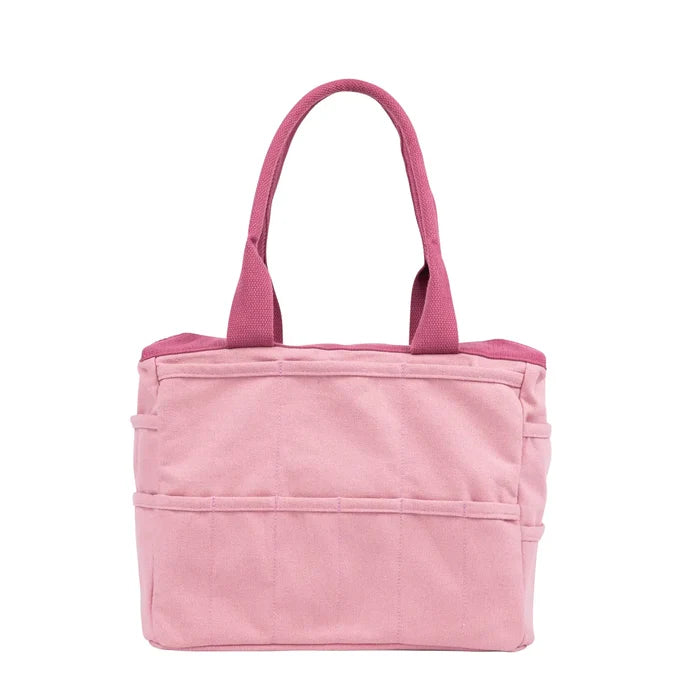 Soolla Studio Pottery Artist Bag in Desert Rose Pink—canvas tote with handles, pockets; ideal for pottery studio storage.
