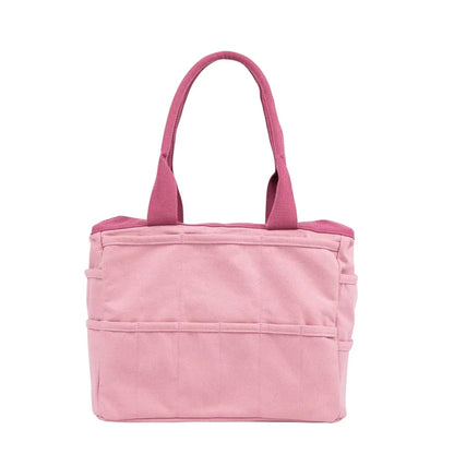 Soolla Studio Pottery Artist Bag in Desert Rose Pink—canvas tote with handles, pockets; ideal for pottery studio storage.