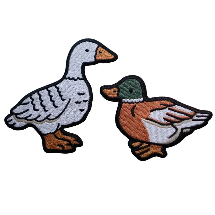 Forager Provisions LTD Stay Home Club illustrated goose and mallard duck sticky fabric patches for customising gear.