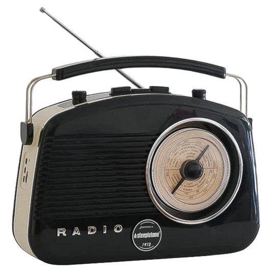 Steepletone Brighton FM/MW/LW Portable Retro Radio - Black | BRIGHTONBLK from Steepletone - DID Electrical