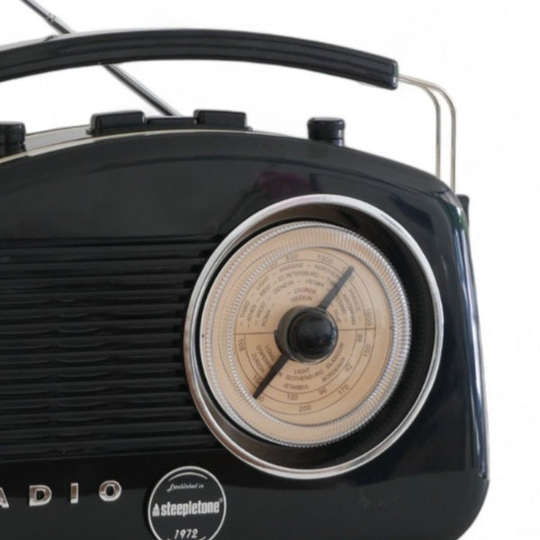 Steepletone Brighton FM/MW/LW Portable Retro Radio - Black | BRIGHTONBLK from Steepletone - DID Electrical