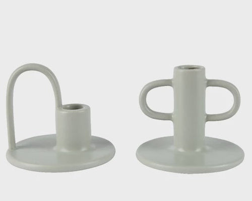 Stoneware Candle Holder - Mint Green