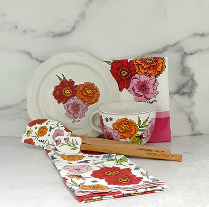Teacup Style Summer Floral Mug