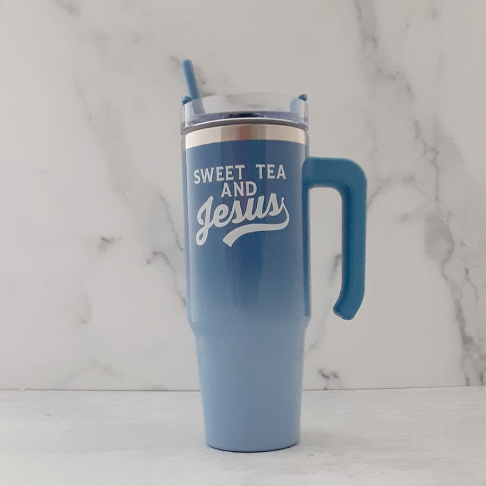 Tumbler Sweet Tea & Jesus with Handle
