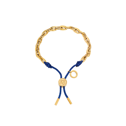 Turtle Anchor Chain Armband Gold Navy