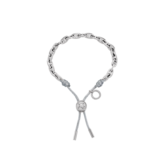 Turtle Anchor Chain Armband Silber Grau