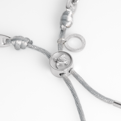Turtle Anchor Chain Armband Silber Grau
