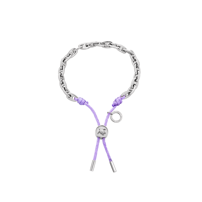 Turtle Anchor Chain Armband Silber Lila
