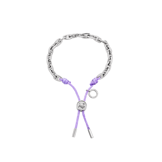 Turtle Anchor Chain Armband Silber Lila