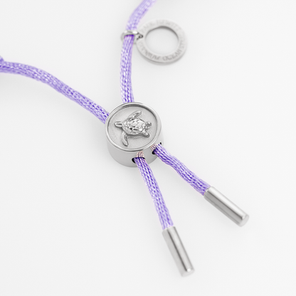 Turtle Anchor Chain Armband Silber Lila
