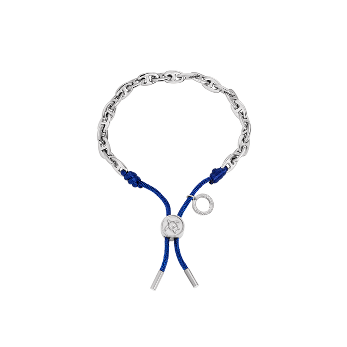 Turtle Anchor Chain Armband Silber Navy