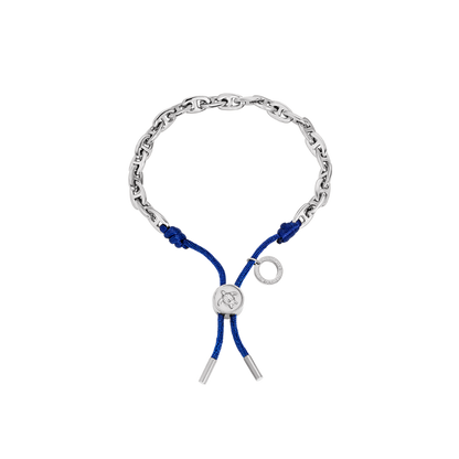 Turtle Anchor Chain Armband Silber Navy