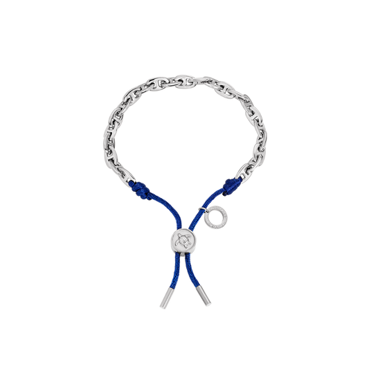 Turtle Anchor Chain Armband Silber Navy