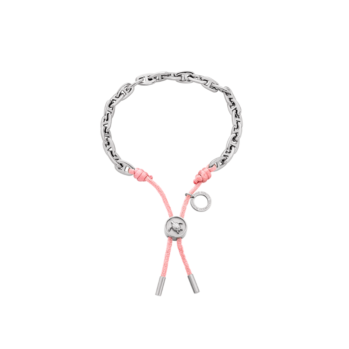 Turtle Anchor Chain Armband Silber Rosa