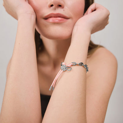 Turtle Anchor Chain Armband Silber Rosa