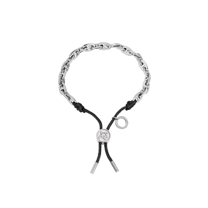 Turtle Anchor Chain Armband Silber Schwarz