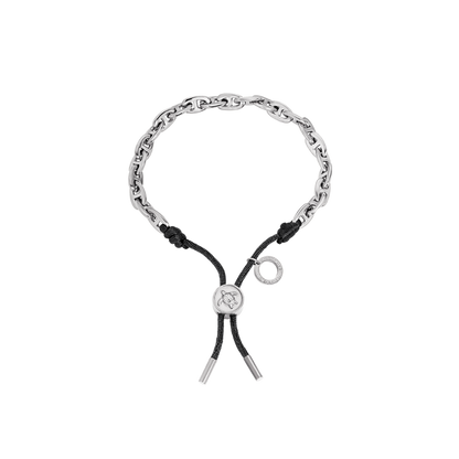 Turtle Anchor Chain Armband Silber Schwarz